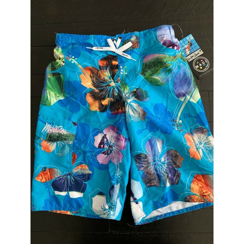 NWT Maui And Sons Swim Trunks Boys Size M 10/12 (M26) 0204‎